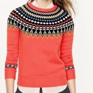 J. Crew Fair Isle red ski Sweater Style XS